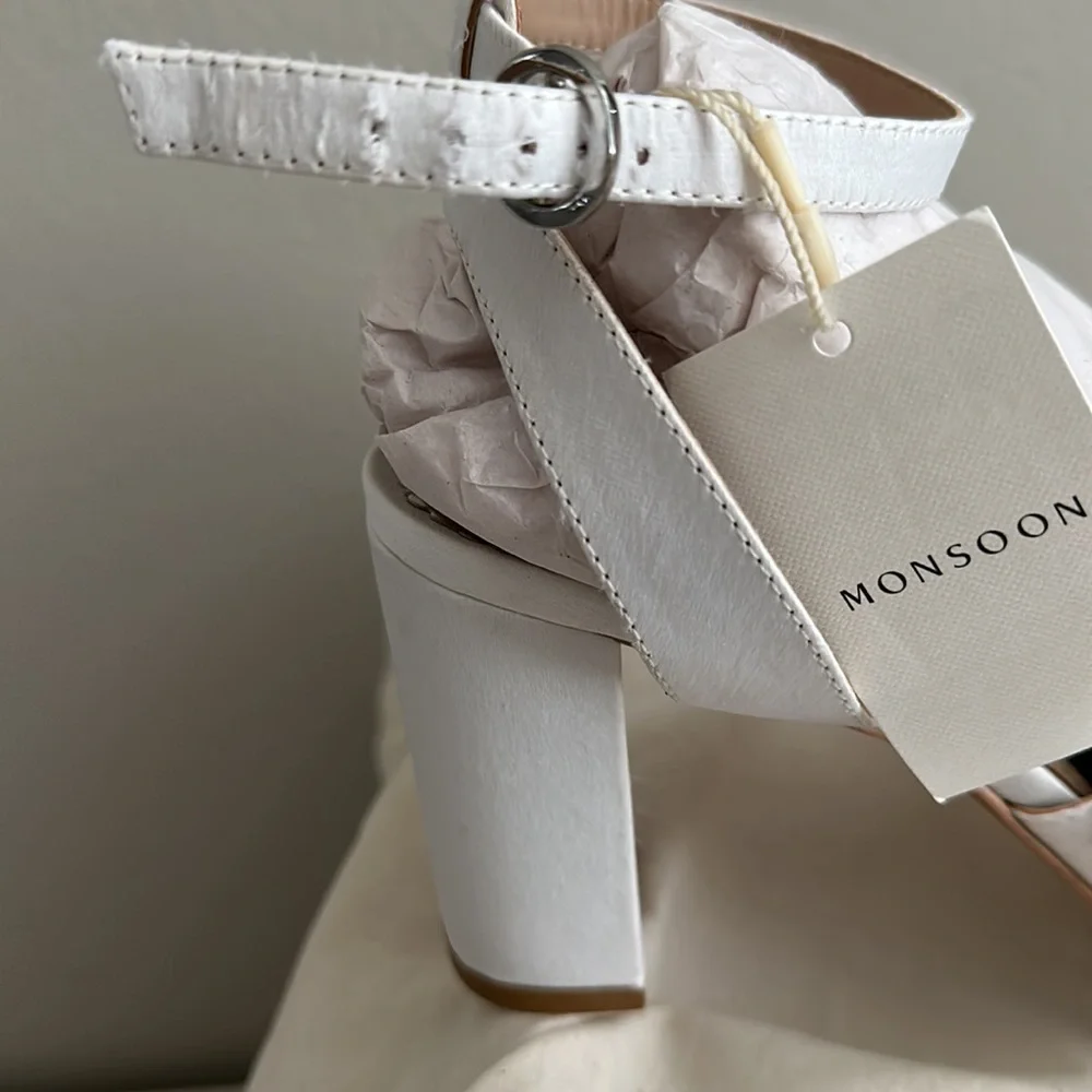 Monsoon - Pearl Bridal Block Heeled Sandals Ivory - Picture 7 of 10